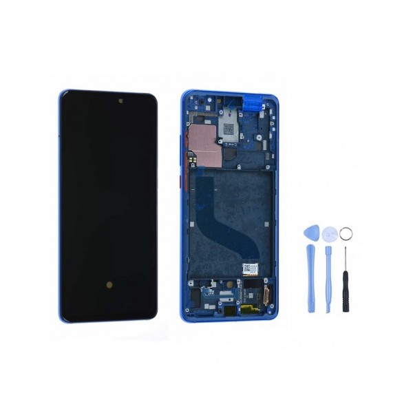 Ecran OLED + vitre tactile sur châssis pour Xiaomi Mi 9T/Mi 9T Pro Bleu Glacier+ outils