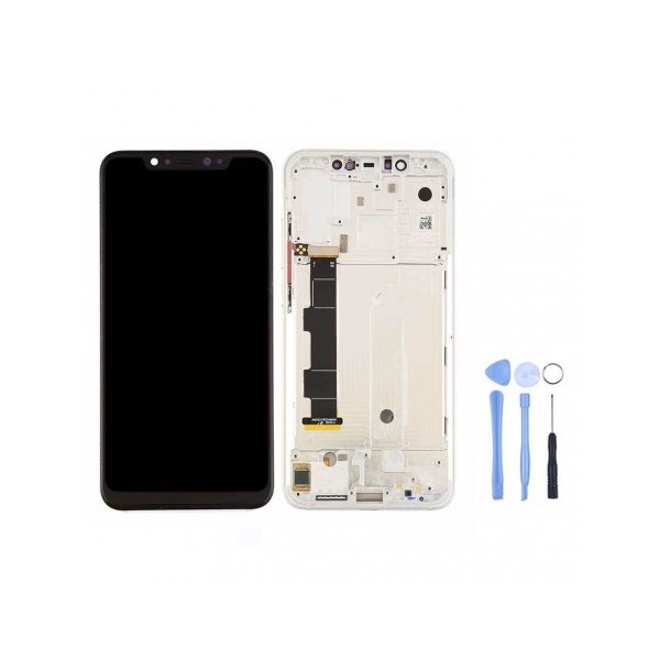 Ecran OLED + vitre tactile sur chassis pour Xiaomi Mi 8 Argent + outils
