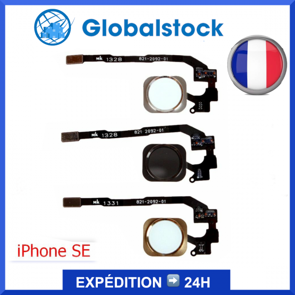Bouton Home Assemblé avec Nappe pour iPhone SE Silver / Argent