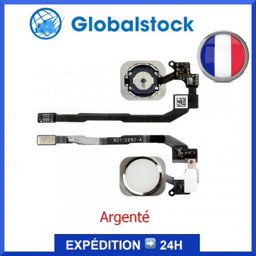 Nappe bouton iPhone SE / Argent - Envoi gratuit 24h