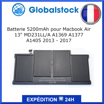 Batterie Macbook Air 13" MD231LL/A A1369 A1377 A1405 2013 - 2017 pour ordinateur portable - Qualité premium