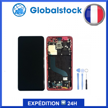 Ecran LCD + Vitre tactile sur châssis pour Xiaomi Mi 9T / Mi 9T Pro Rouge flamme OLED + outils