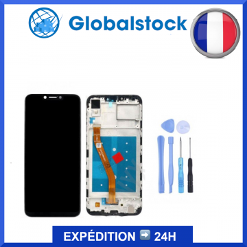 Ecran LCD + Vitre tactile sur châssis pour HONOR PLAY Noir + Outils