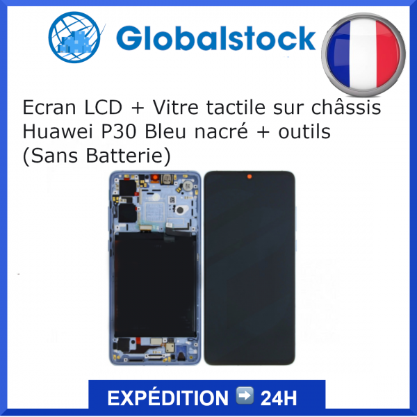 Écran Huawei P30 nacré LCD + vitre tactile - kit outils complet avec outils