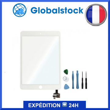 Vitre tactile iPad Mini 3 Blanc - Envoi gratuit 24h