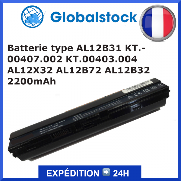 Batterie Batterie type AL12B31 KT.00407.002 KT.00403.004 AL12X32 AL12B72 AL12B32 2200mAh pour ordinateur portable - Qualité prem