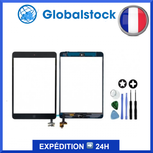 Vitre tactile iPad mini 1/ iPad mini 2 Noir - Envoi gratuit 24h