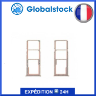 Tiroir double SIM + micro SD pour Samsung Galaxy A71 (A715F) Rose Prisme