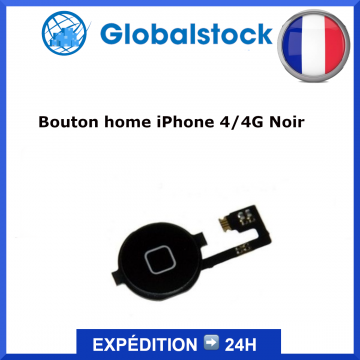 Bouton Home noir + Nappe pour iPhone 4 / 4G